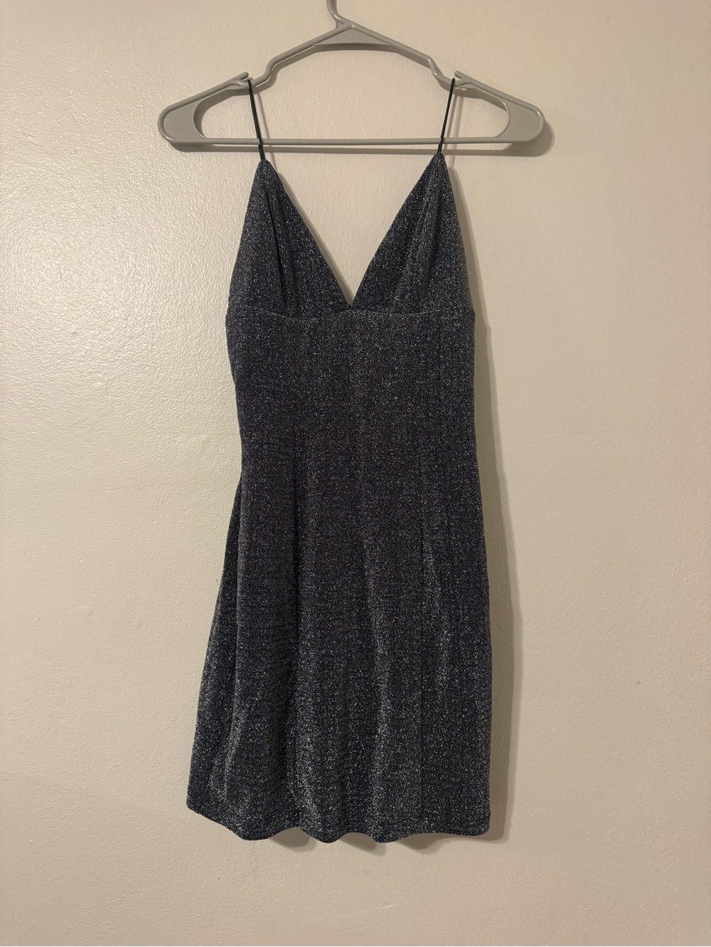 Forever 21 Black Sparkle V-Neck Mini Dress